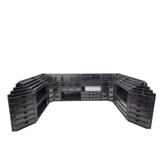 Black Paint Rack: Eckteil mit Schubladen