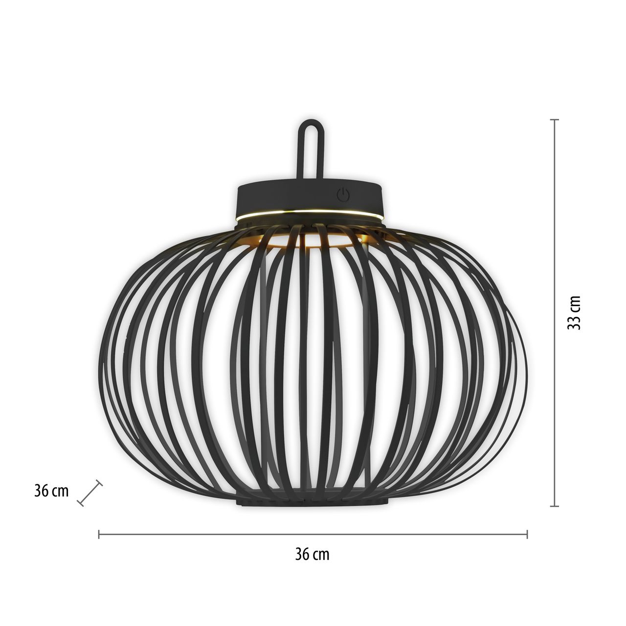 JUST LIGHT Akku Pendelleuchte AKUBA, 1x LED-Board/1,50Watt/2700Kelvin, IP44, Schwarz