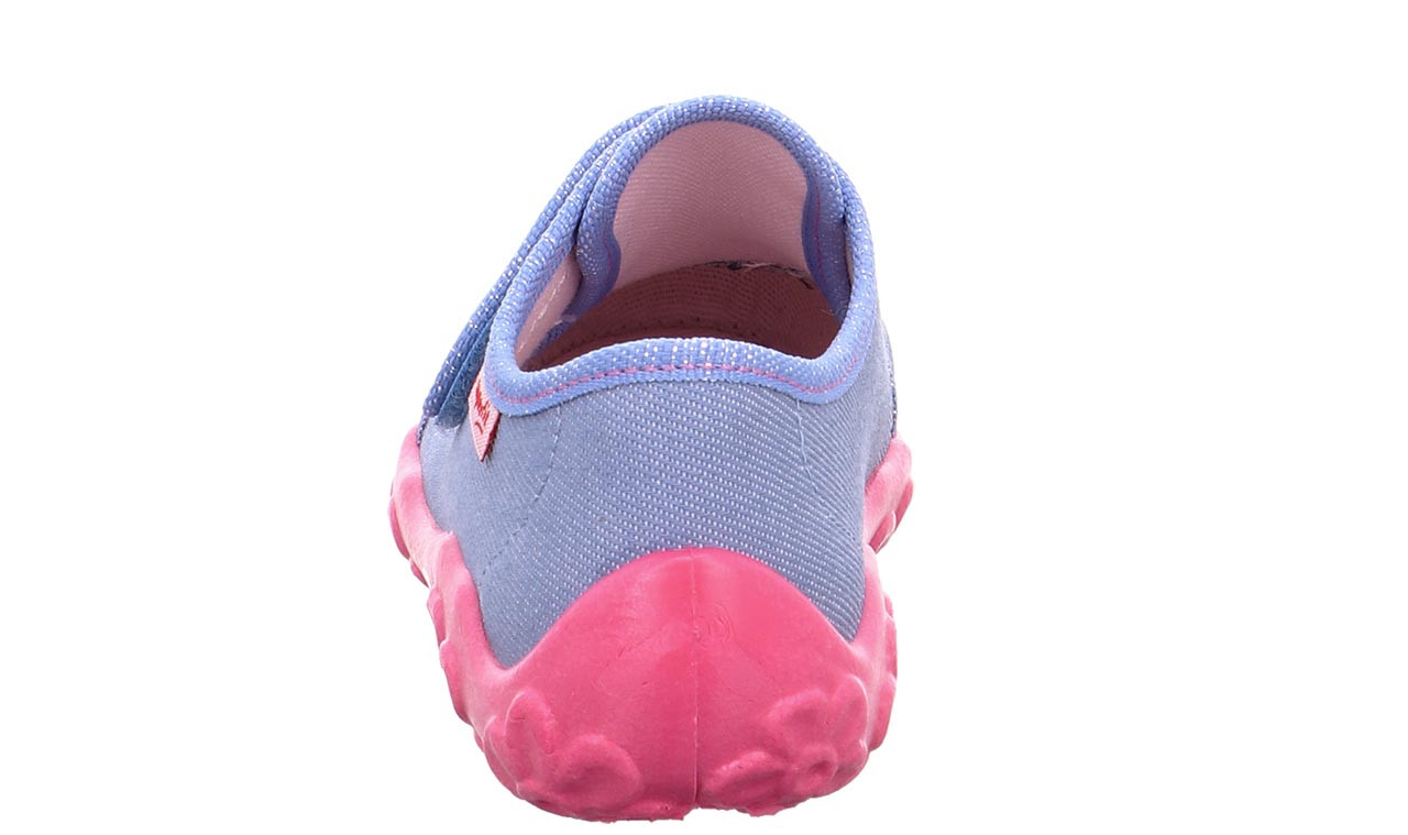 BONNY - Blau/Pink Hausschuh mit Klettverschluss