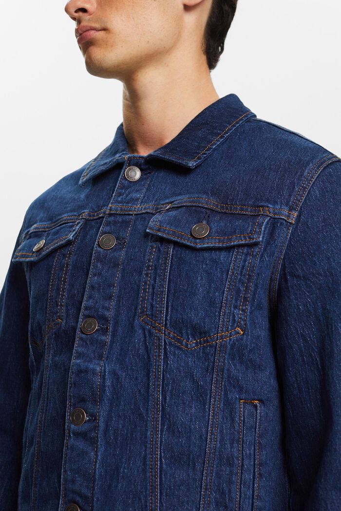 Truckerjacke im Jeanslook, Baumwollstretch