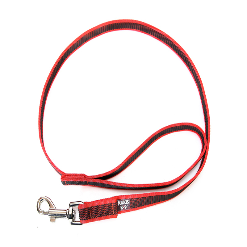 JULIUS-K9 Hundeleinen JULIUS-K9 Führleine 20mm Schlaufe 1 m rot/ grau