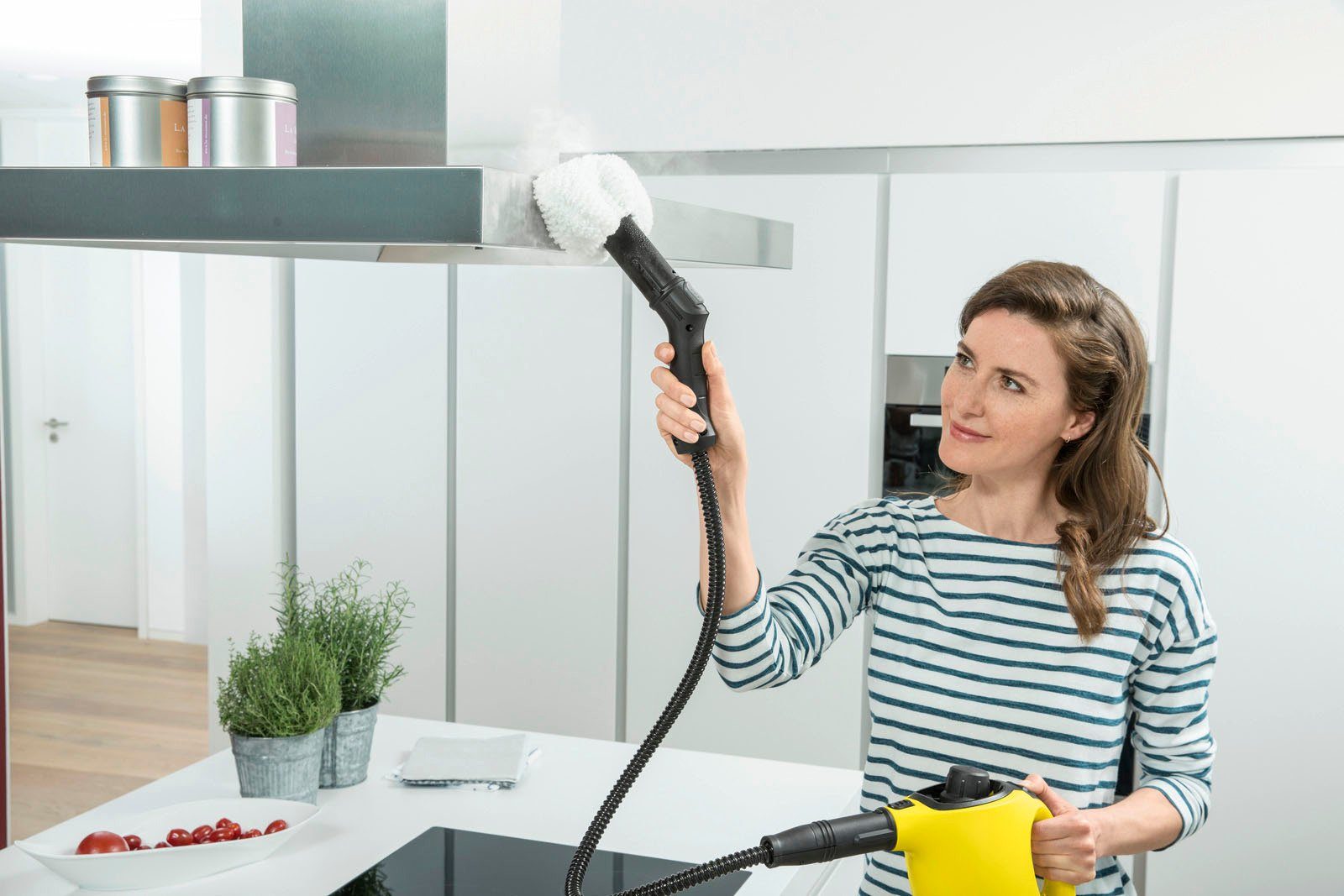 KÄRCHER Dampfreiniger SC 1 EasyFix, 1200 W, mit Bodenreinigungsset EasyFix, leicht verstaubar