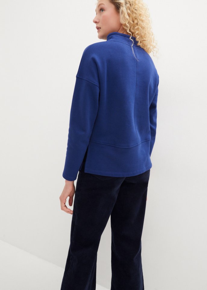 Sweatshirt mit Stehkragen aus Bio - Baumwolle