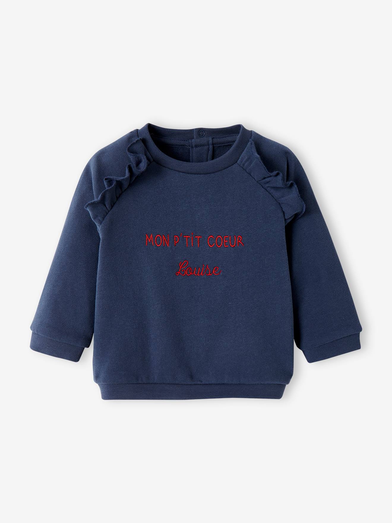 Sweat bébé en molleton personnalisable rouge