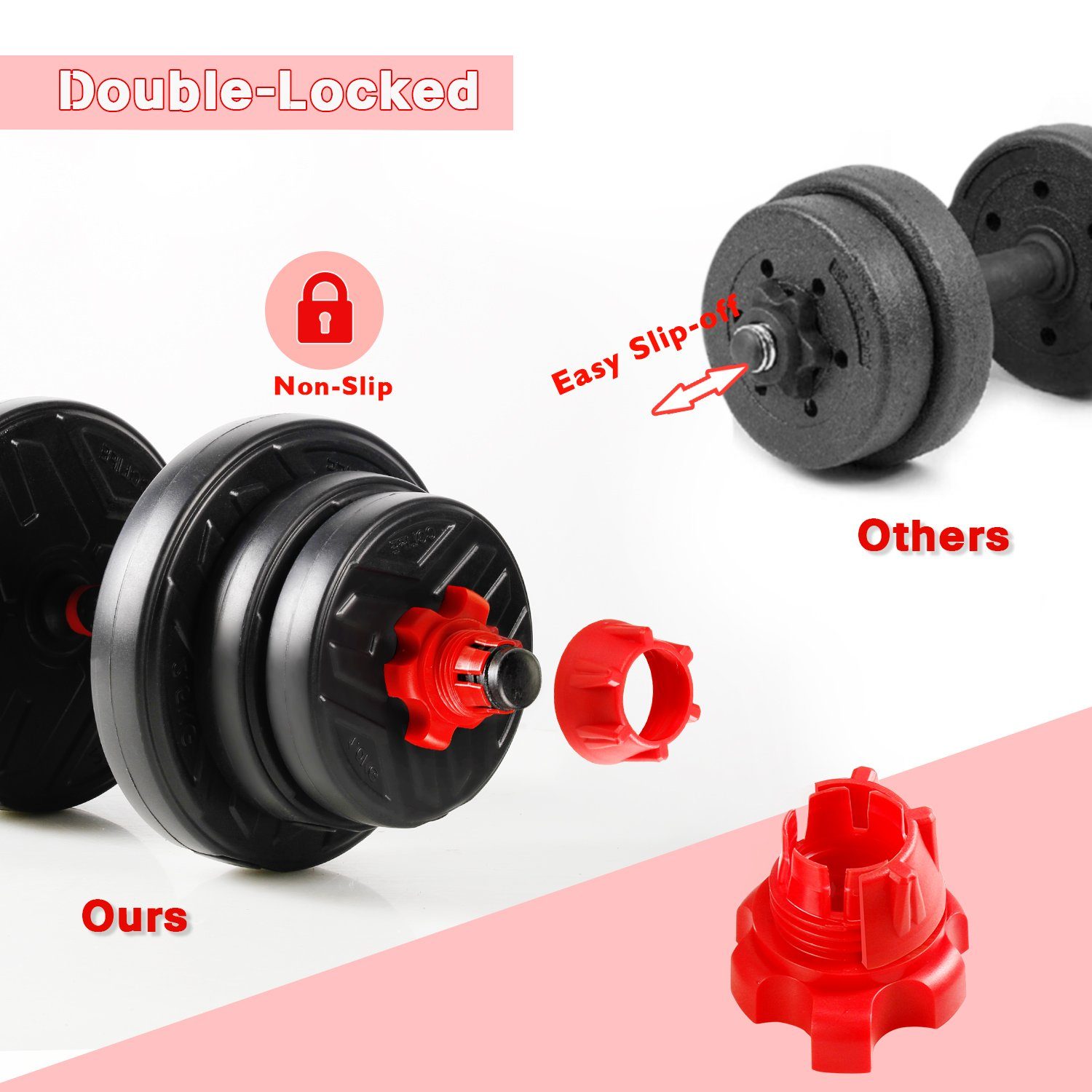 CCLIFE Hantel-Set verstellbar Hantel set Kurzhantel Langhantel Dumbbell Gewichte