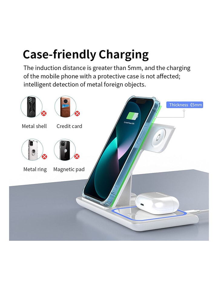 SmartCase 3in-1-Schnellladestation in Weiß günstig kaufen onesize