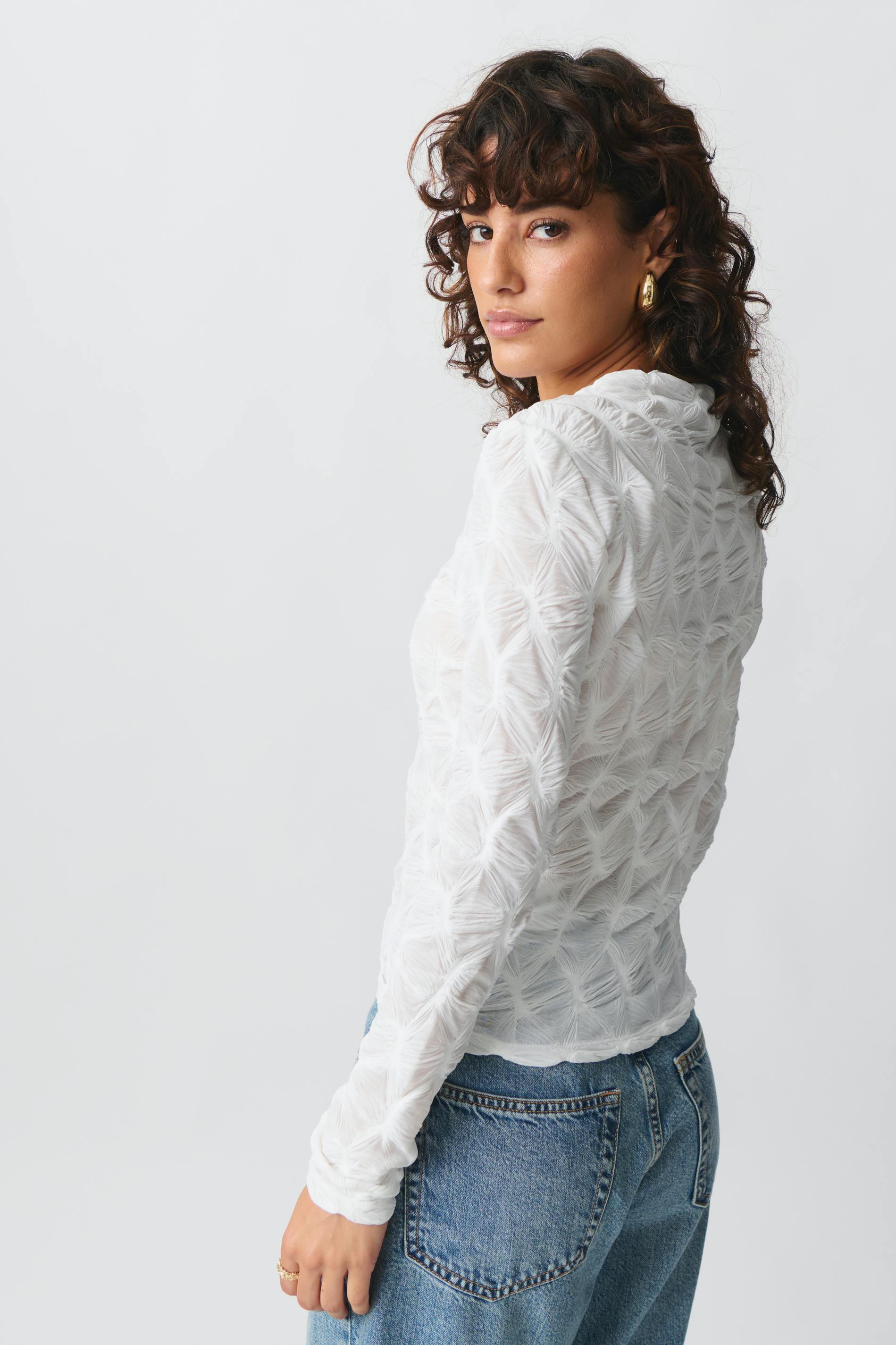 Structured long sleeve top