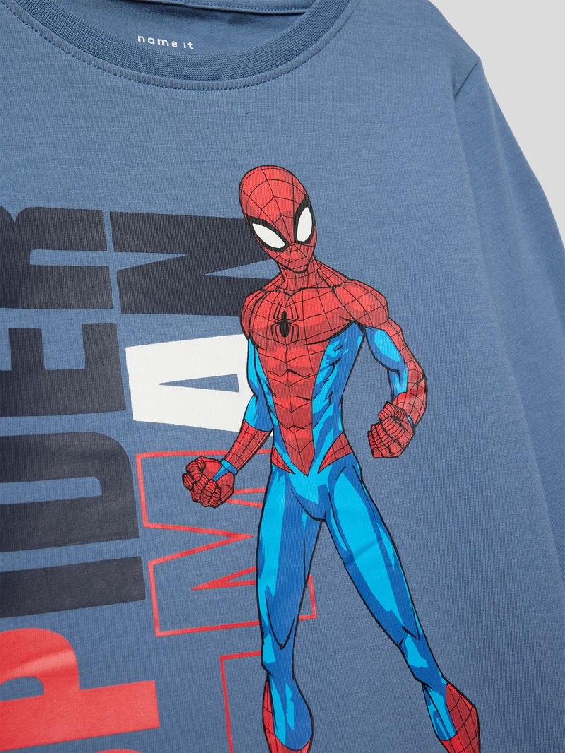 Longsleeve mit Motiv-Print in hellblau