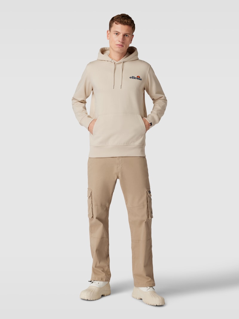 Hoodie mit Label-Print Modell 'Olevano' in beige
