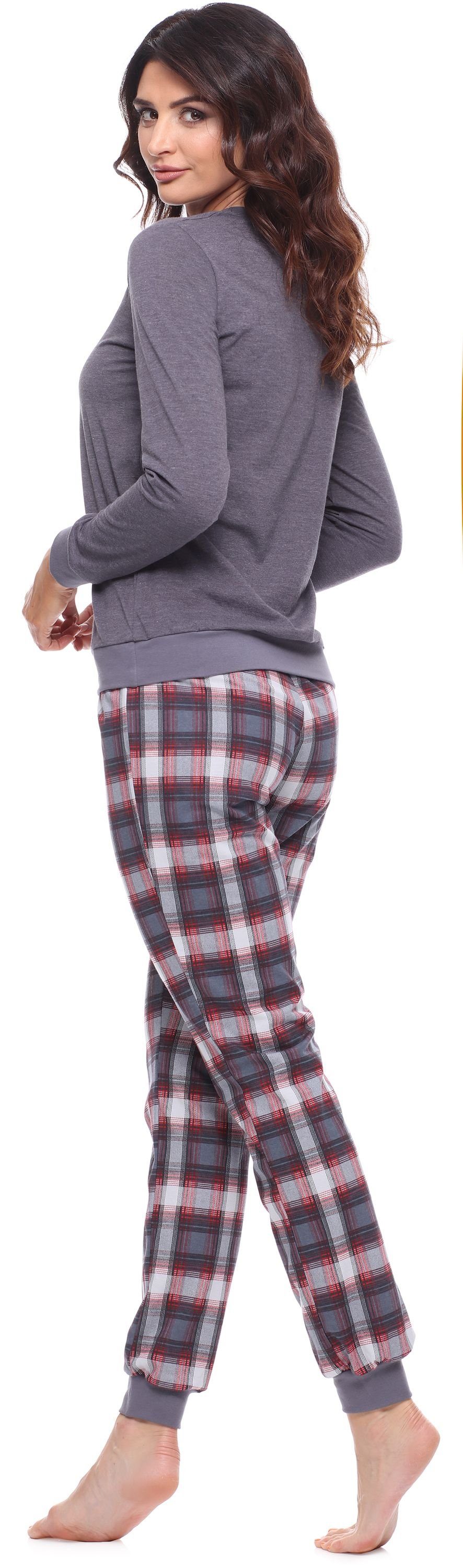 Merry Style Schlafanzug Damen Schlafanzug Zweiteiler Pyjama lang bunt mit Muster MS10-268