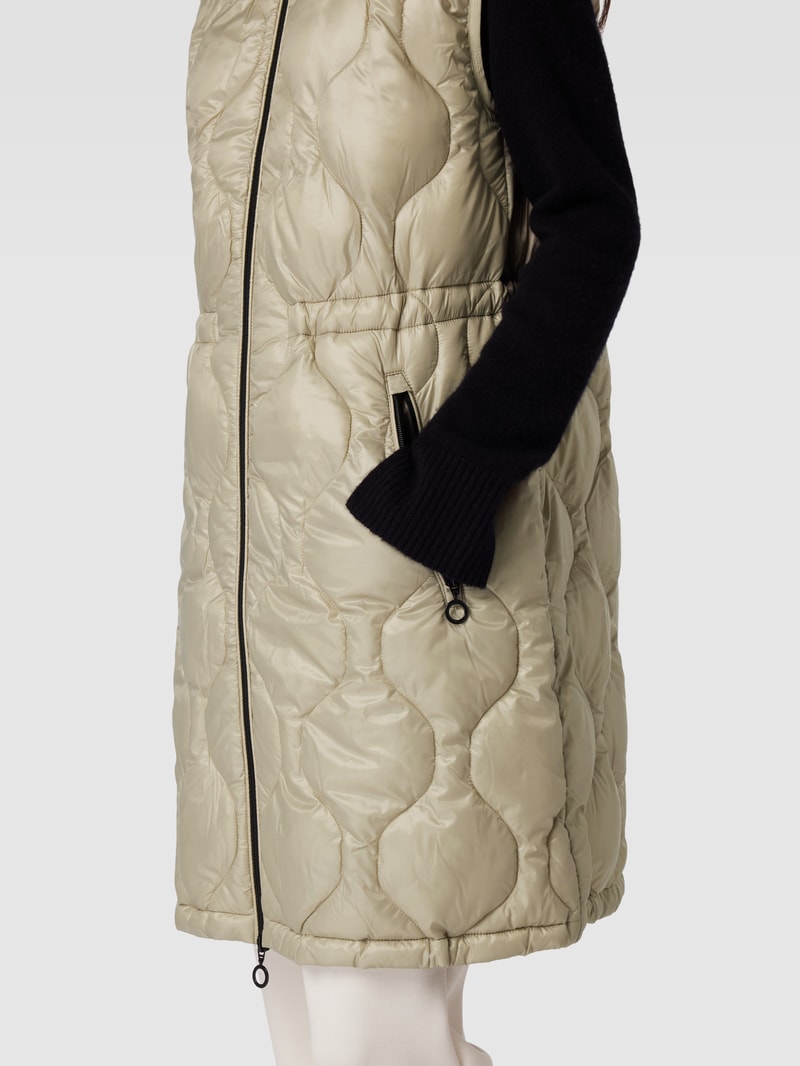 Steppweste mit Strukturmuster in beige