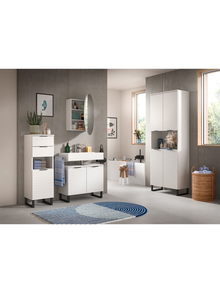 ebuy24 Hochschrank Riff Weiß 70 x 34 cm günstig kaufen onesize