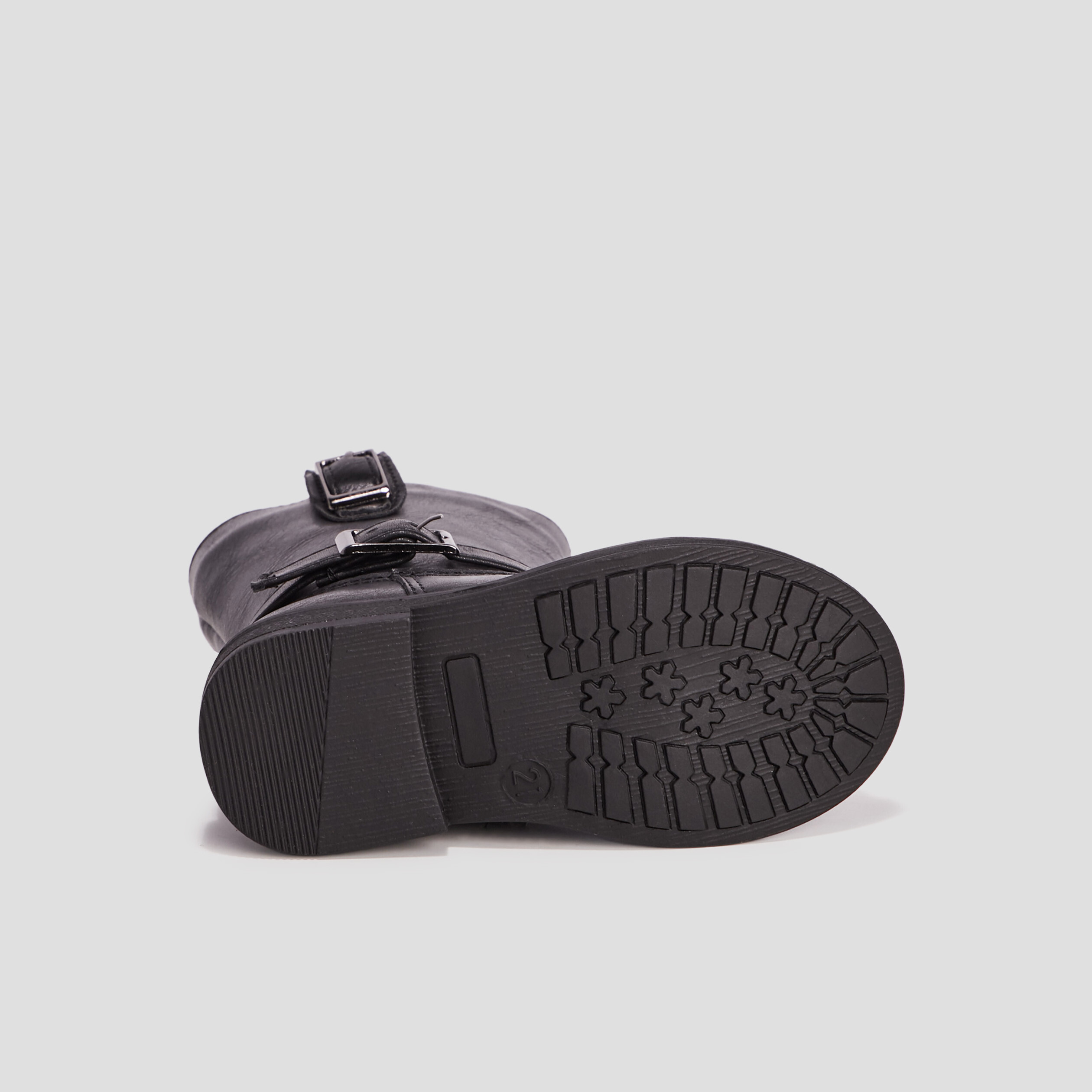 Bottes zippées avec boucles noir bébé fille | La Halle