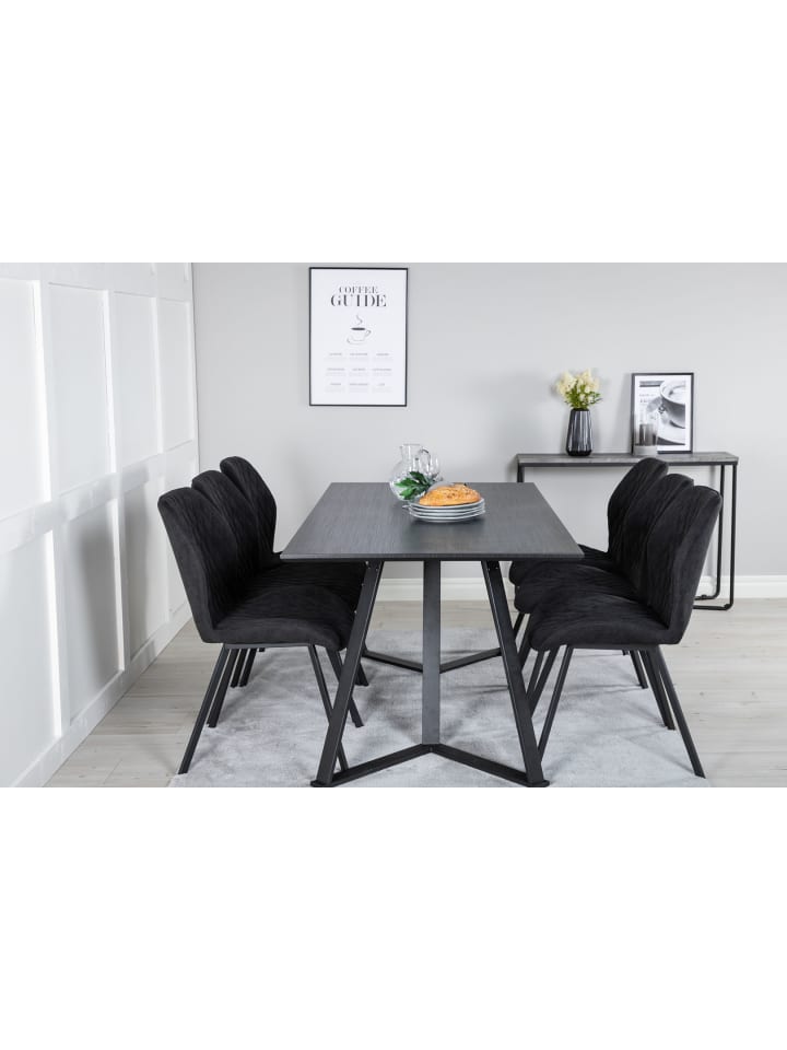 ebuy24 Essgruppe Marina 34 (7-teilig) Schwarz 90 x 180 cm günstig kaufen onesize