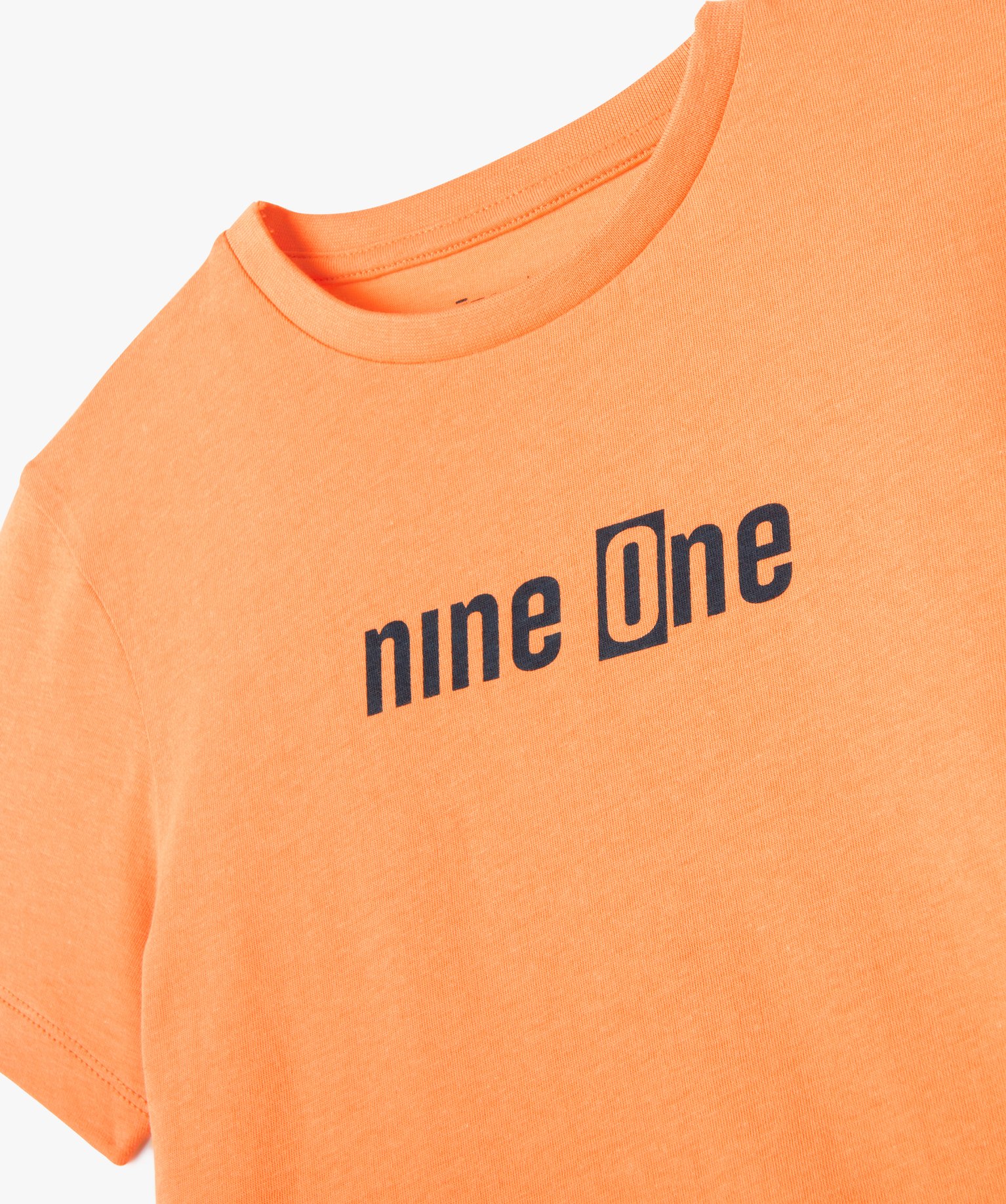 Tee-shirt droit à manches courtes et empiècements Garçon orange | GEMO