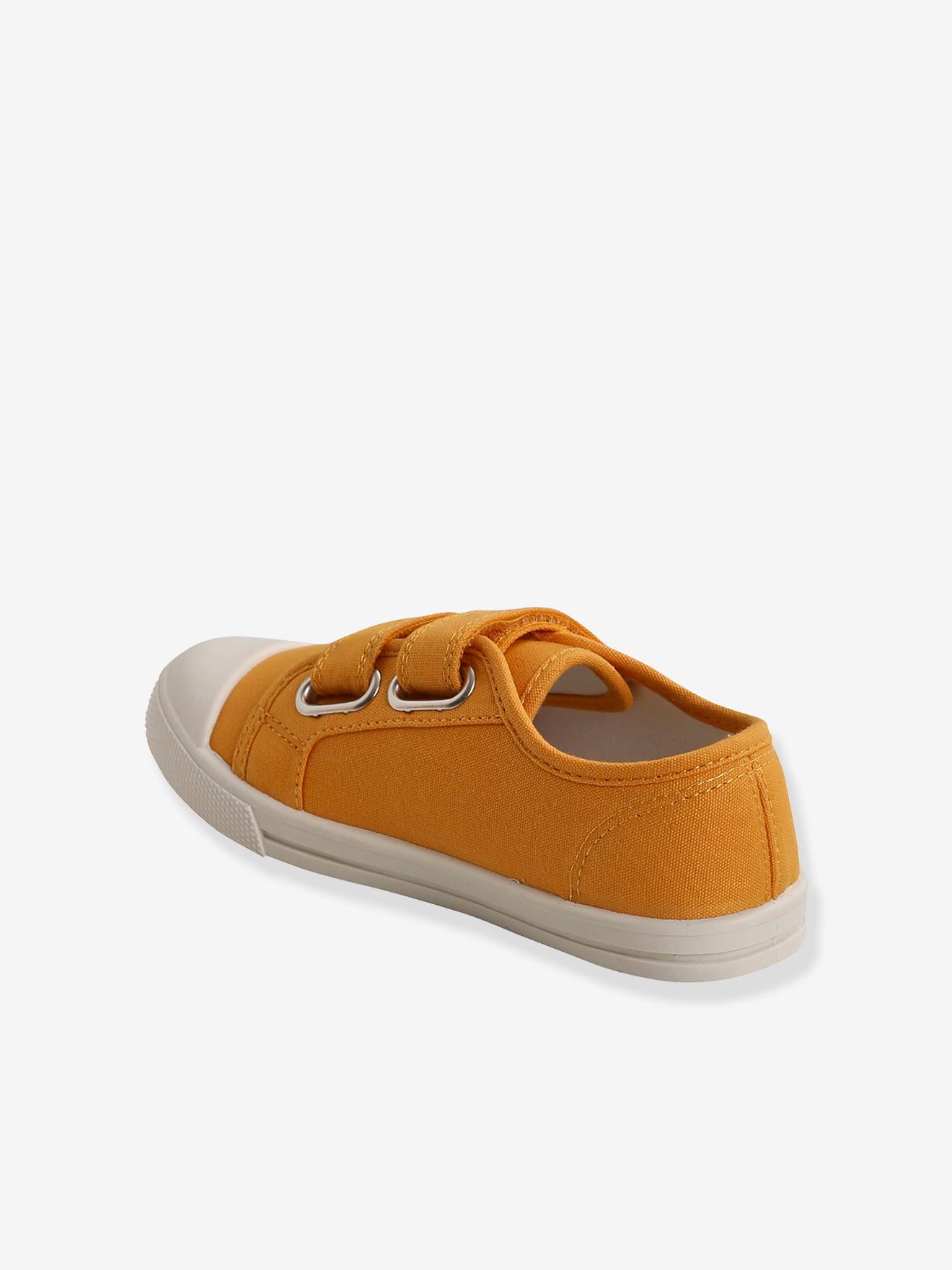 Vertbaudet Kinder Stoff-Sneakers mit Klett - senfgelb