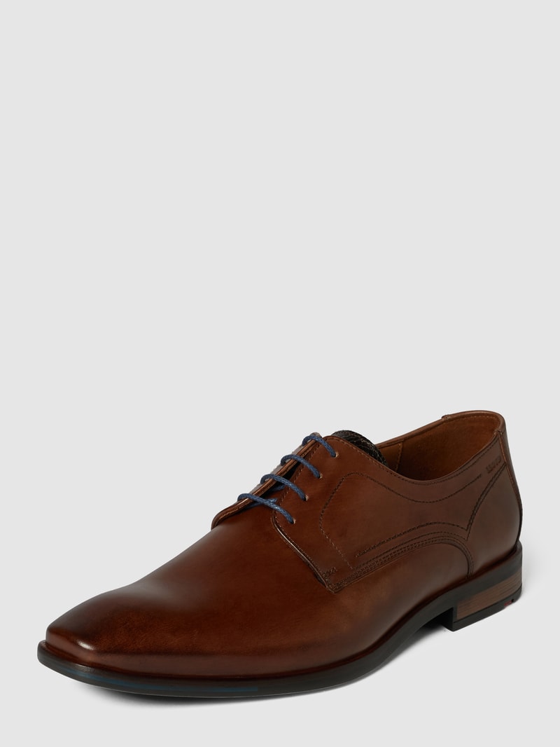 Derby aus Leder in cognac