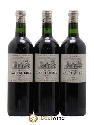 Château Cantemerle 5ème Grand Cru Classé  2009 - Lot de 3 Bouteilles
