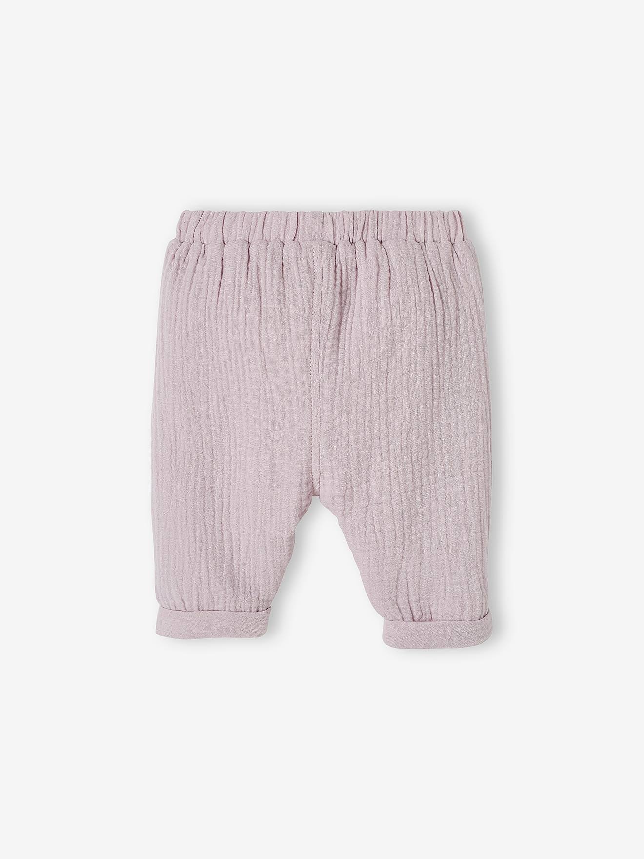 Brassière naissance en gaze de coton bébé lilas