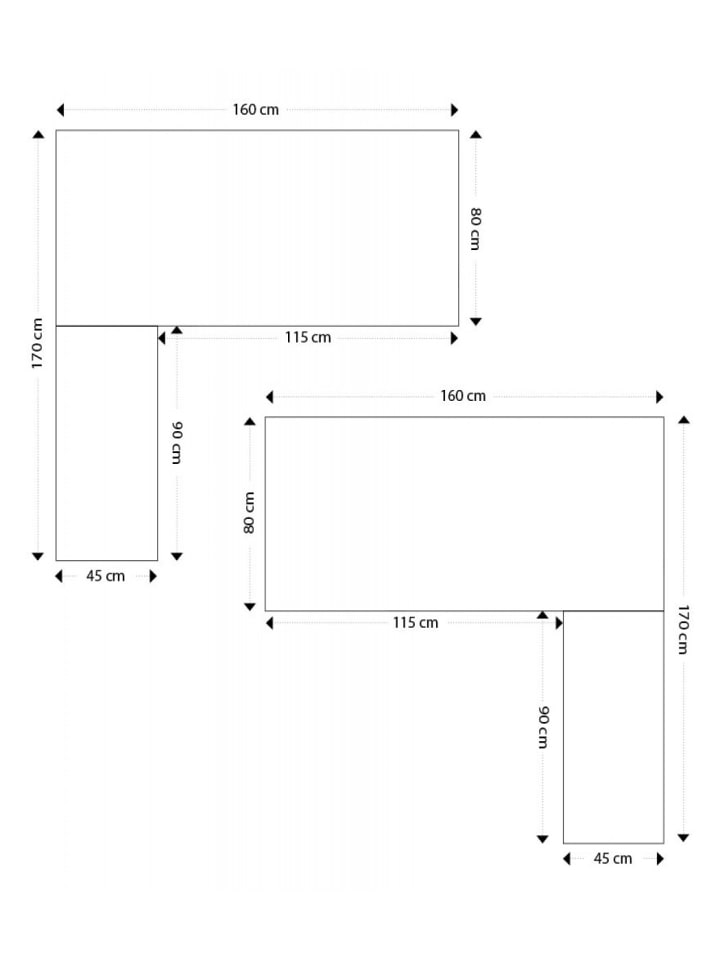 KADIMA DESIGN Eckschreibtisch aus Holz und Metall | Minimalistischer Stil in Beige-Weiß günstig kaufen 170 x 160 x 73 cm