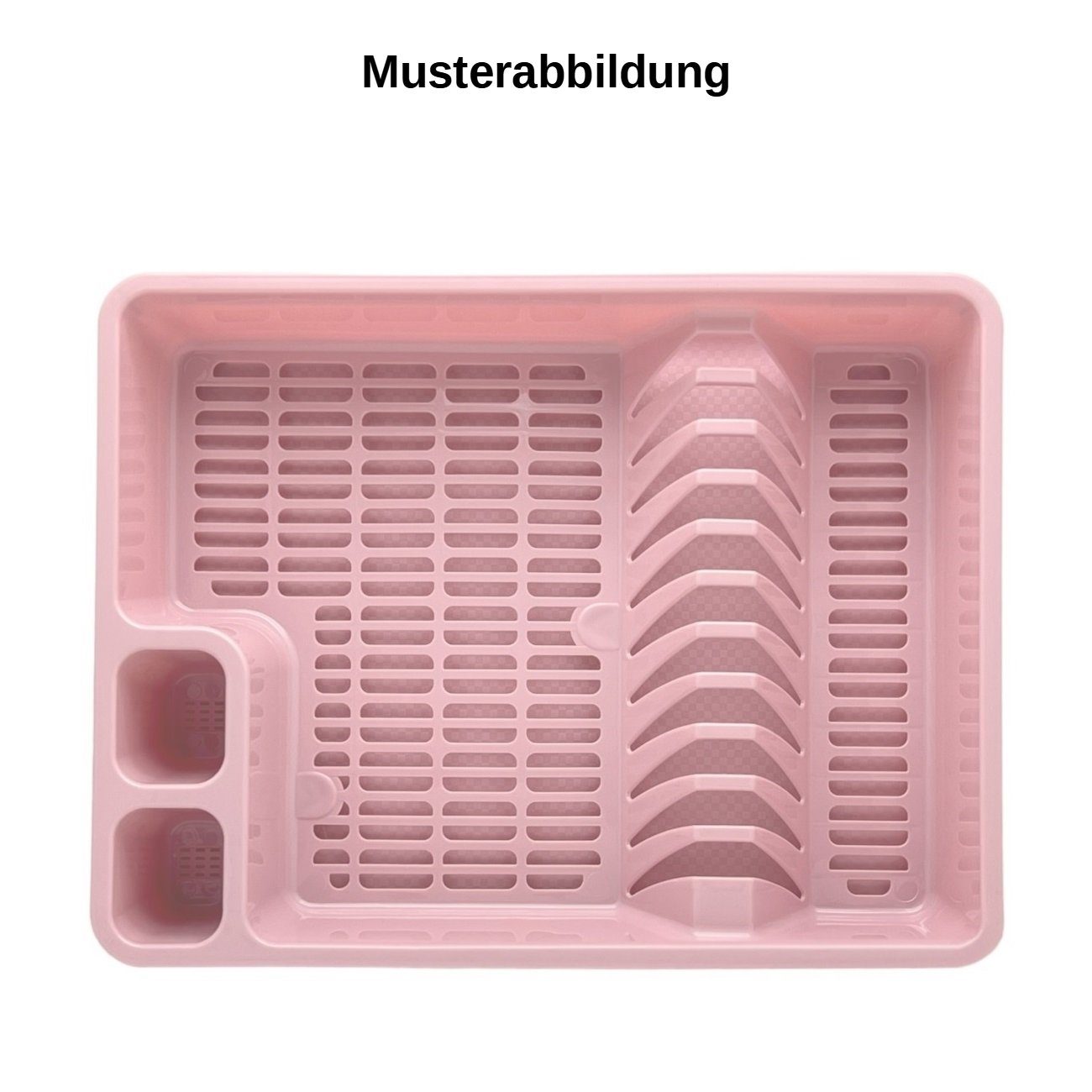 Engelland Geschirrständer Abtropfgestell, Abtropfgitter mit Wanne, für bis zu 11 Teller inkl. Besteck, spülmaschinengeeignet, BPA-frei