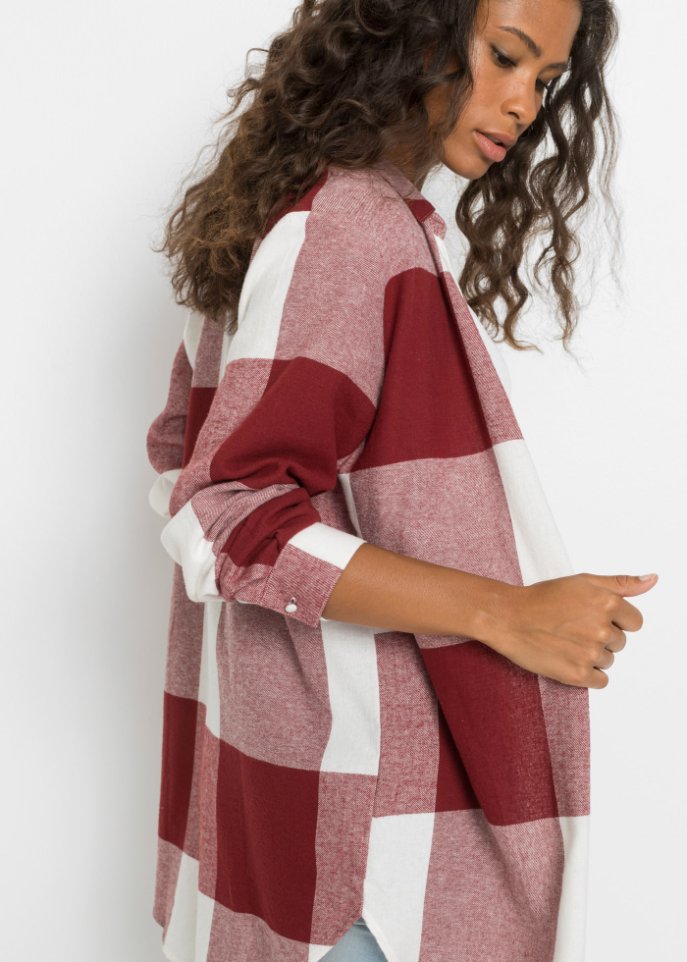 Flanellbluse mit graphischem Muster
