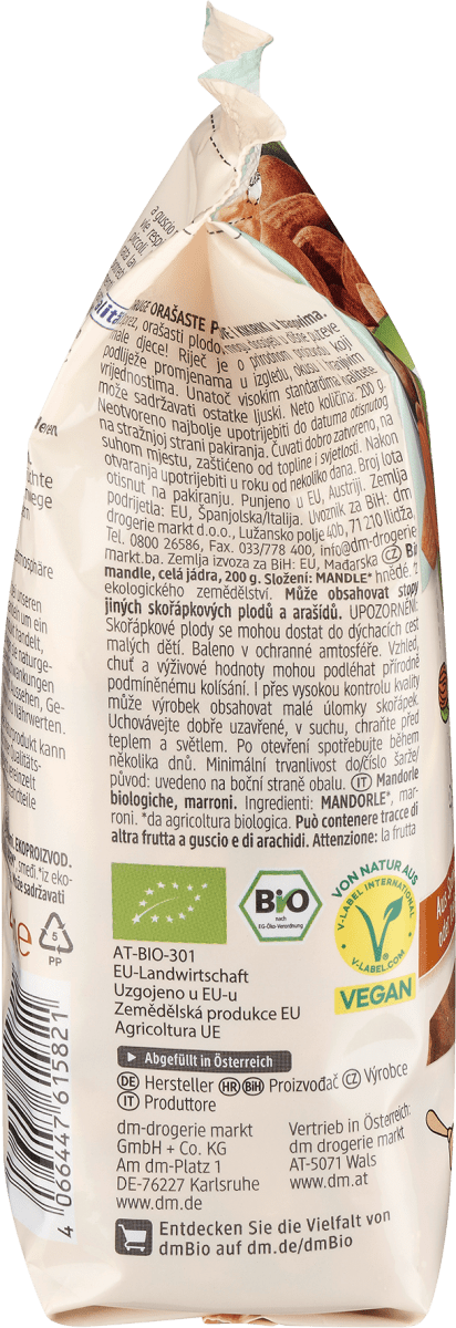 Mandeln, braun, ungeschält, 200 g