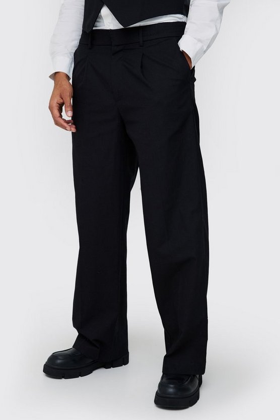 Weite Leinen-Hose mit Komfort-Bund