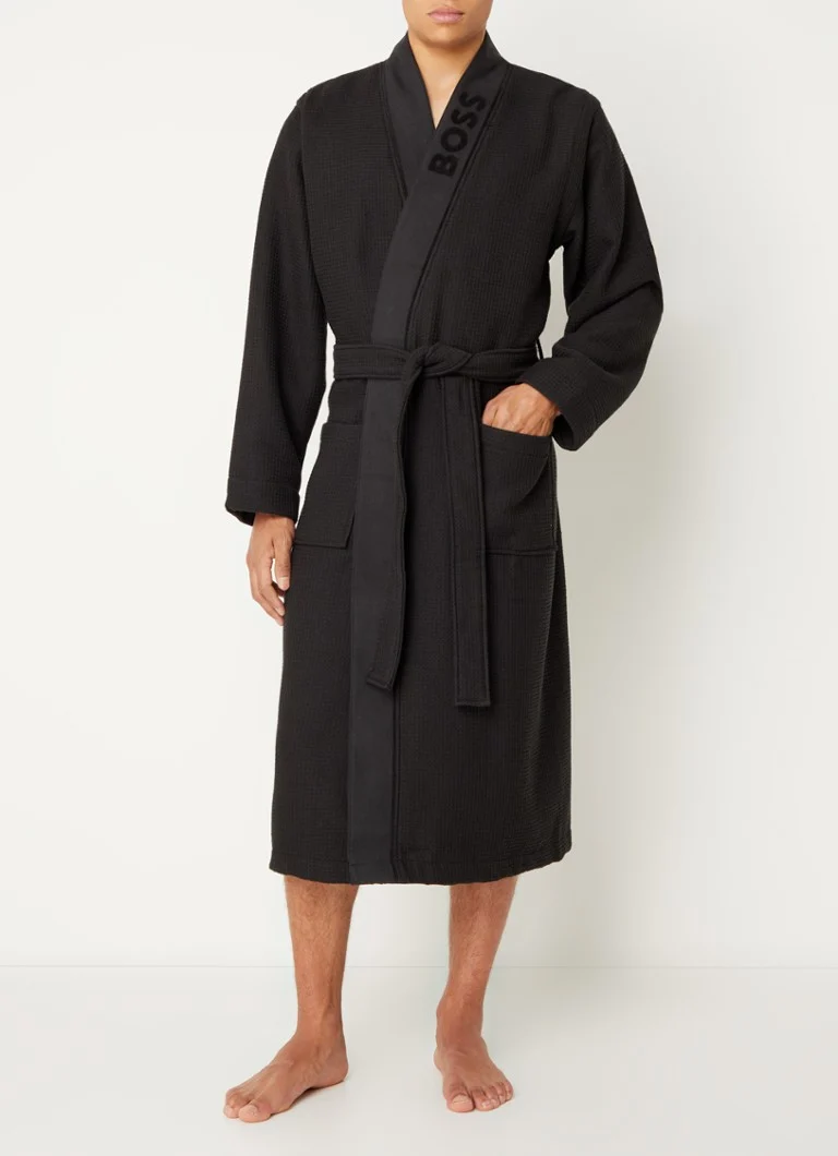 HUGO BOSS Waffle Cotton Kimono
