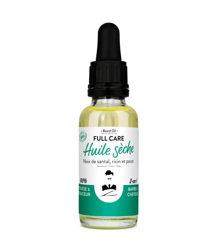 FULL CARE BIO Huile Sèche Bio 2-en-1 Barbe et Cheveux