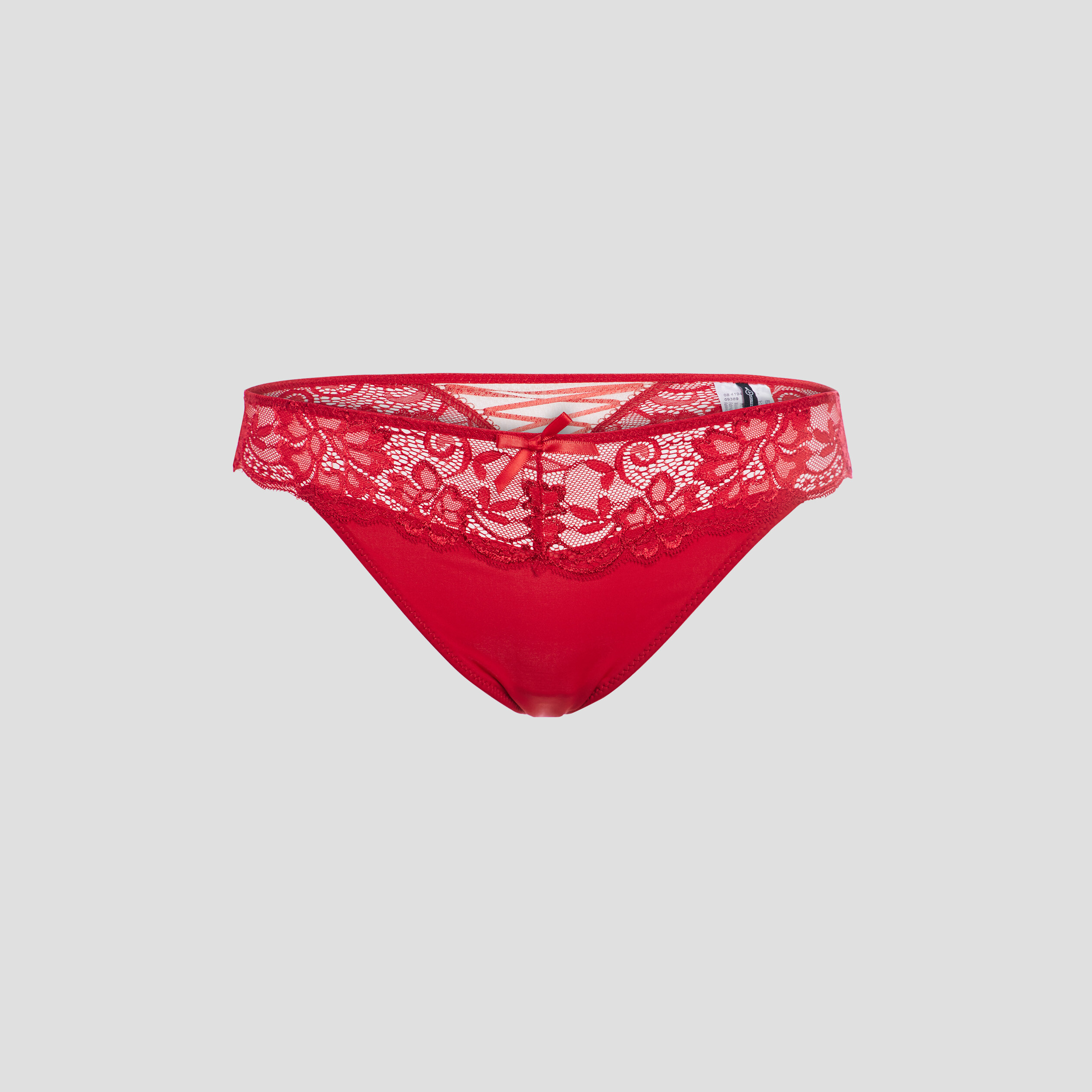 Culotte tanga à dentelle rouge femme | La Halle