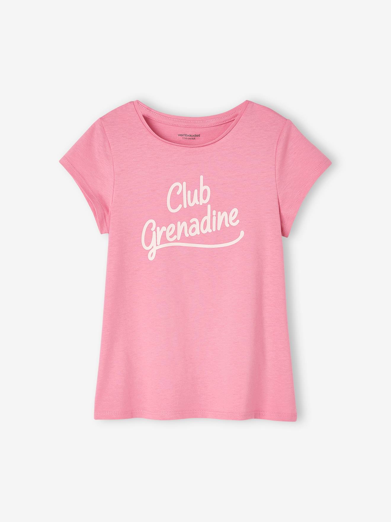 Vertbaudet Mädchen T-Shirt, Message-Print BASIC Oeko-Tex - wollweiß