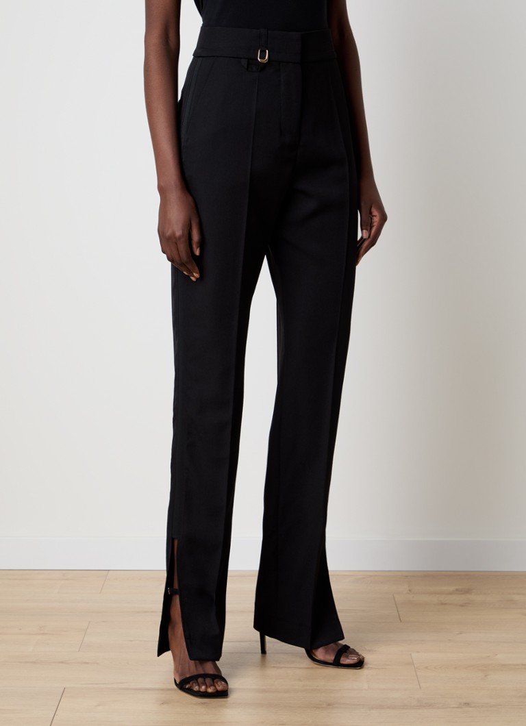 Jacquemus  Tibau high waist slim fit pantalon van scheerwol met steekzakken