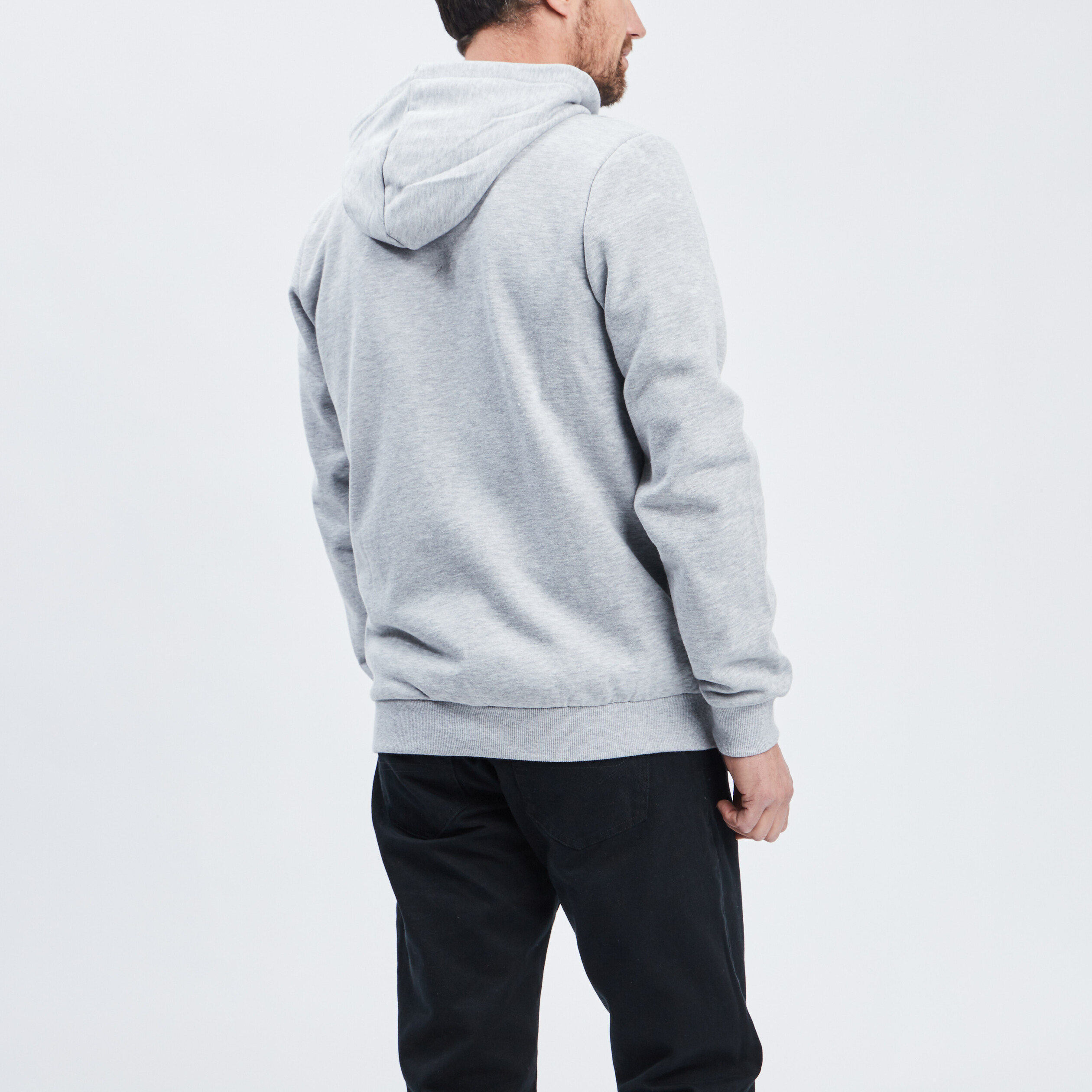 Sweat zippé molleton à capuche gris homme | La Halle