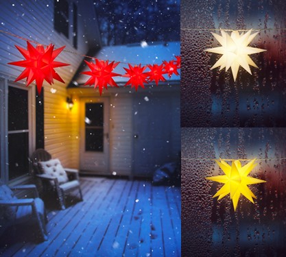 I-Glow 3D Sternenlichterkette Rot - 10er Set