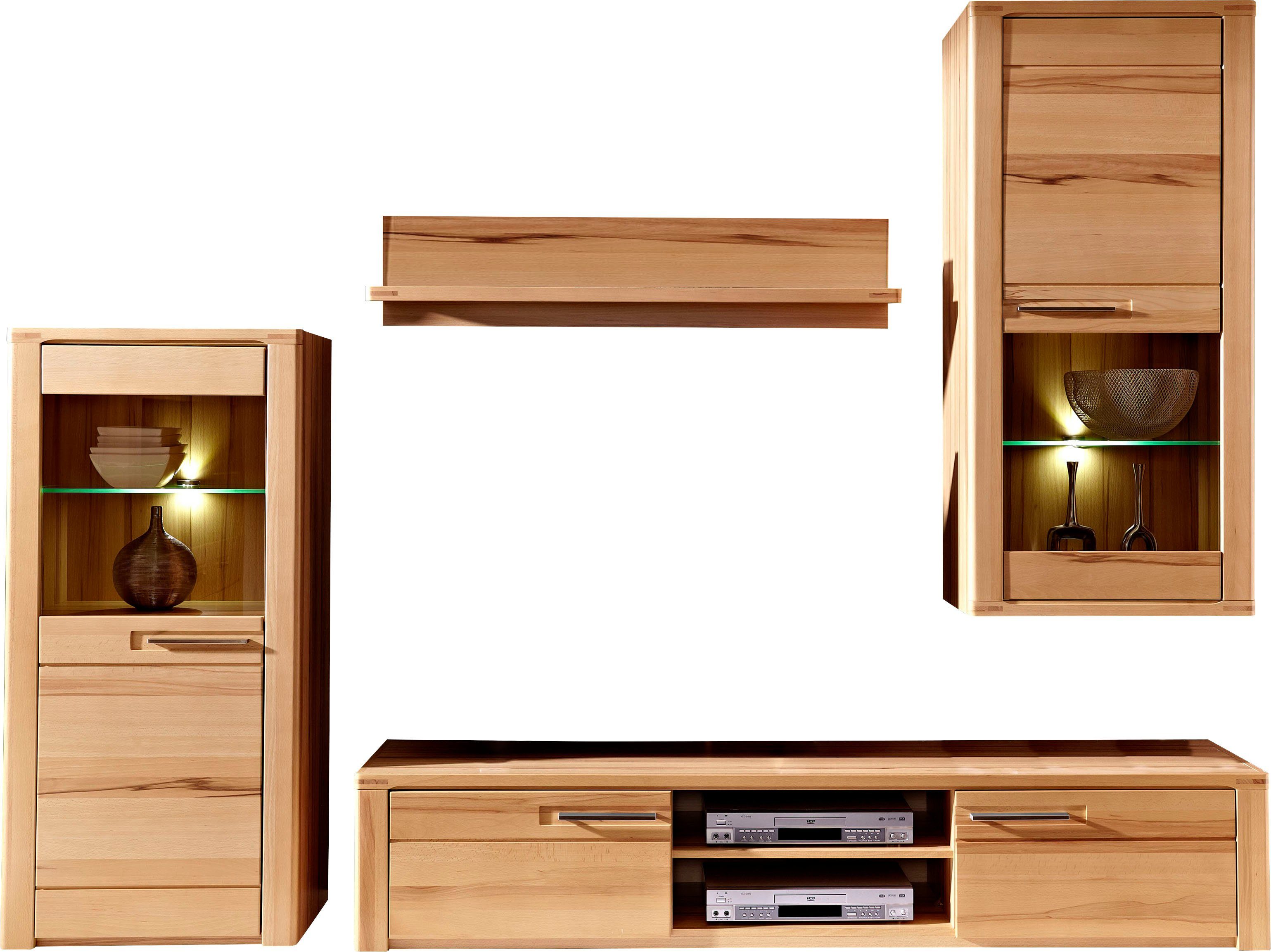 Innostyle Wohnwand Nature Plus, inkl. LED-Beleuchtung, mit Soft-Close-Funktion