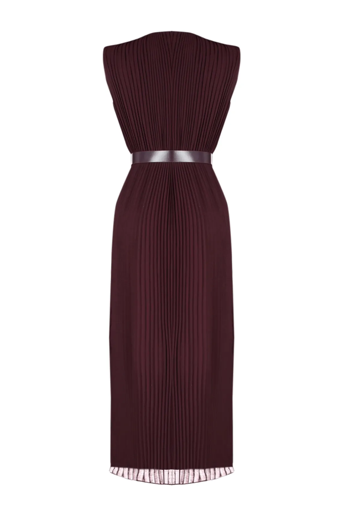 Trendyol Collection  Pflaumenfarbenes gewebtes Midikleid TWOSS24EL00774