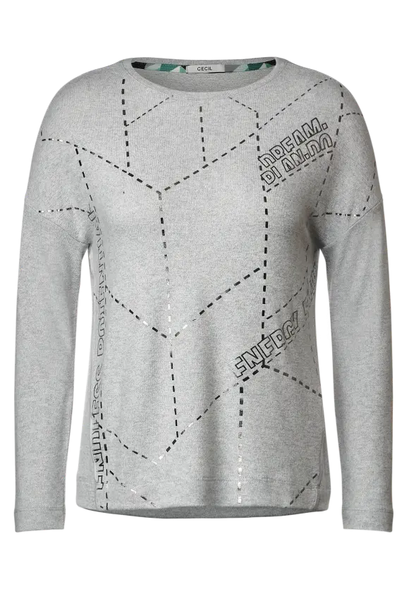 CECIL Langarmshirt mit Folienprint
