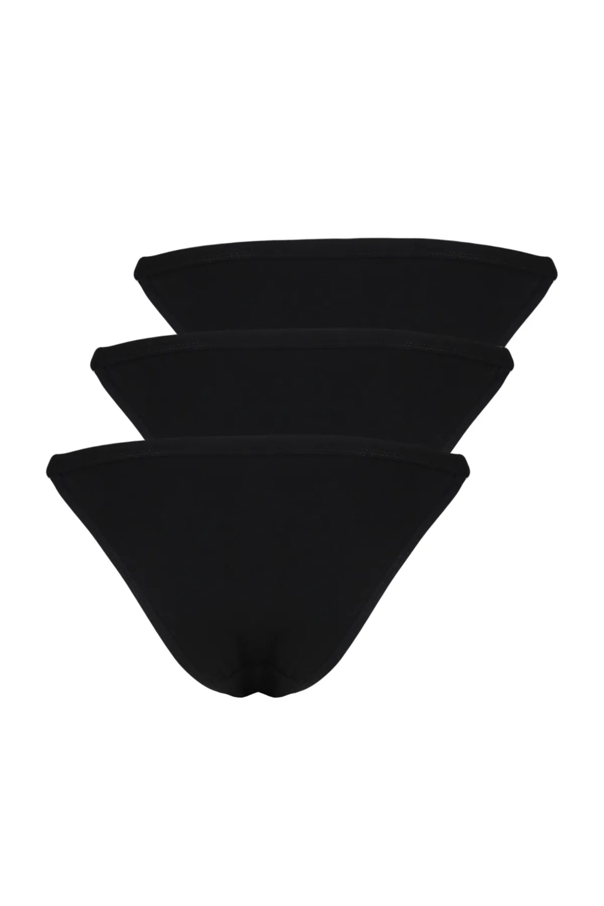 Trendyol Collection  Schwarze brasilianische Strick-Slips aus Baumwolle im 3er-Pack THMSS23KU00026