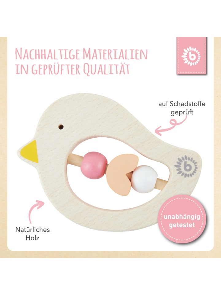 Bieco Spielwaren Beißring Holz Vogel - ab Geburt in Orange günstig kaufen onesize