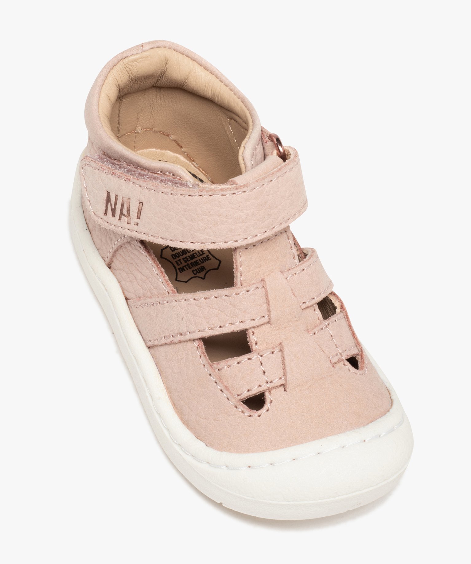 Sandales premiers pas bébé fille en cuir – NA! rose | GEMO