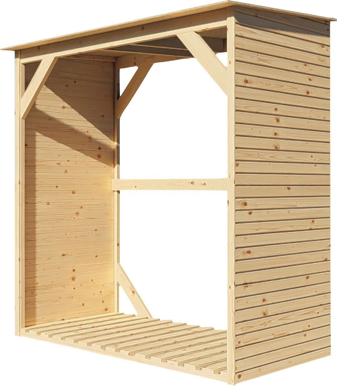 KONIFERA Kaminholzregal Fire 2, BxTxH:166x75x170 cm, Fichte