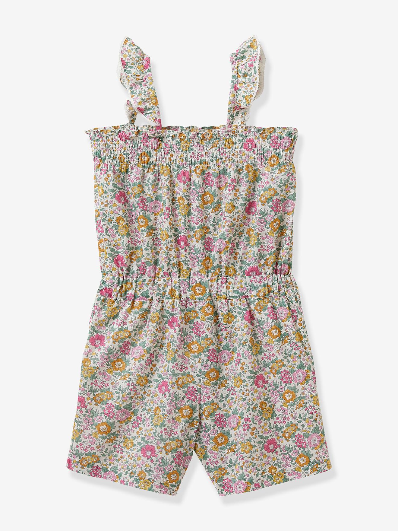 Cyrillus Kurzer Mädchen Jumpsuit aus Liberty-Stoff CLARE RICH CYRILLUS - weiß bedruckt