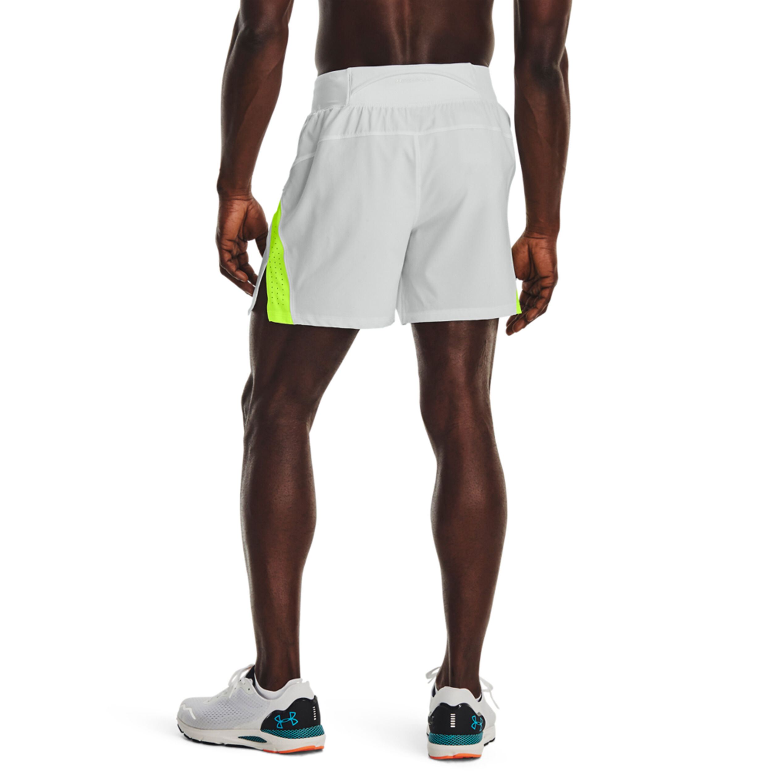 Launch Elite 5in Shorts Herren - Weiß, Neongelb