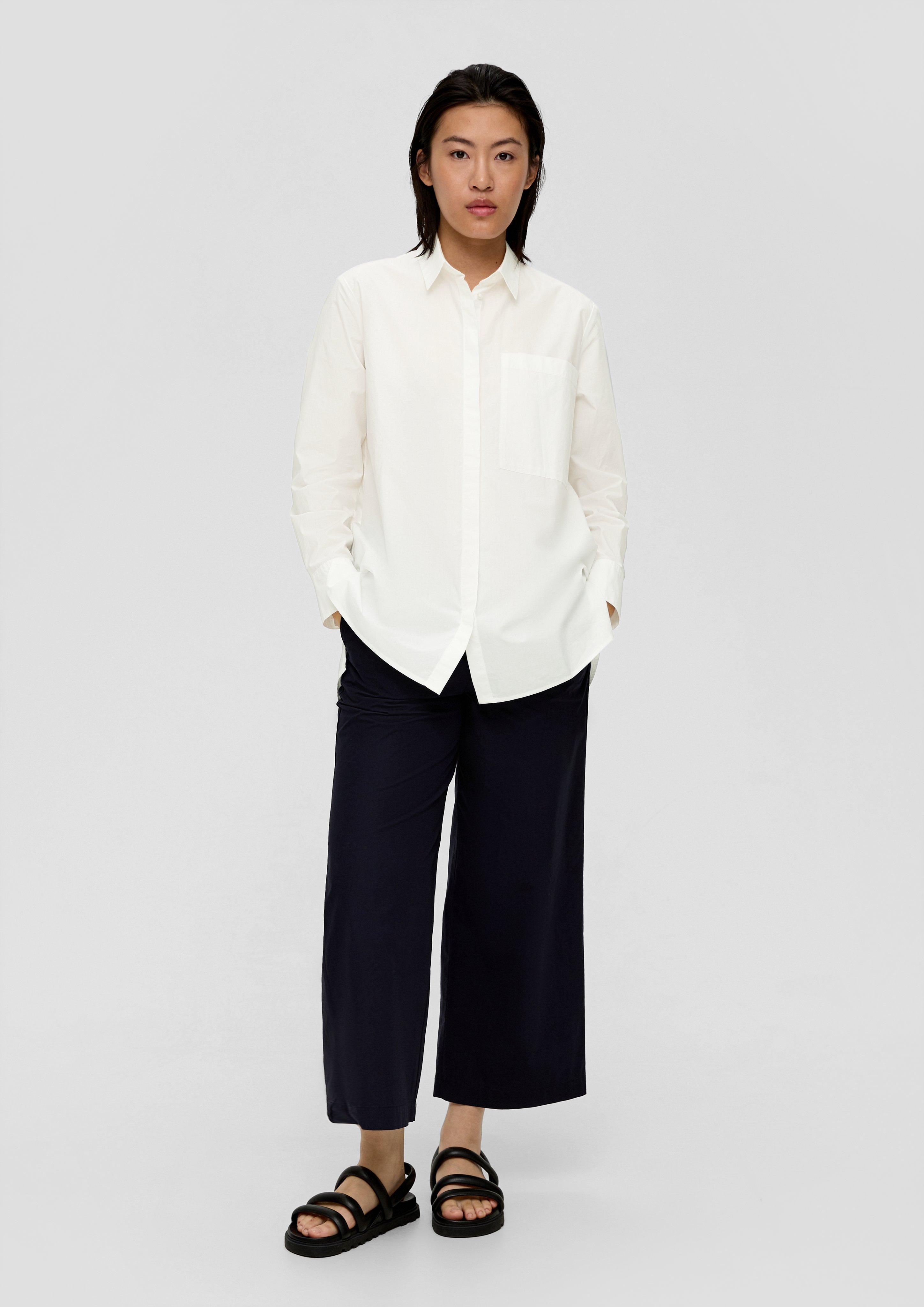 Baumwollbluse mit verlängertem Rückensaum  2139908-0210