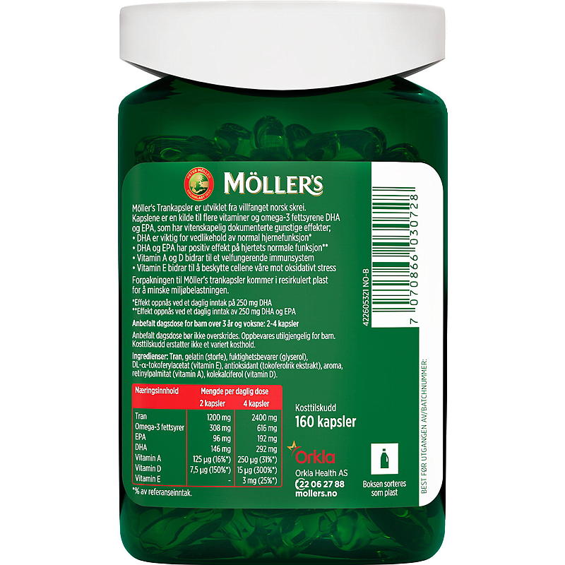 Möller's Möller`s trankapsler Omega -3 160 stk