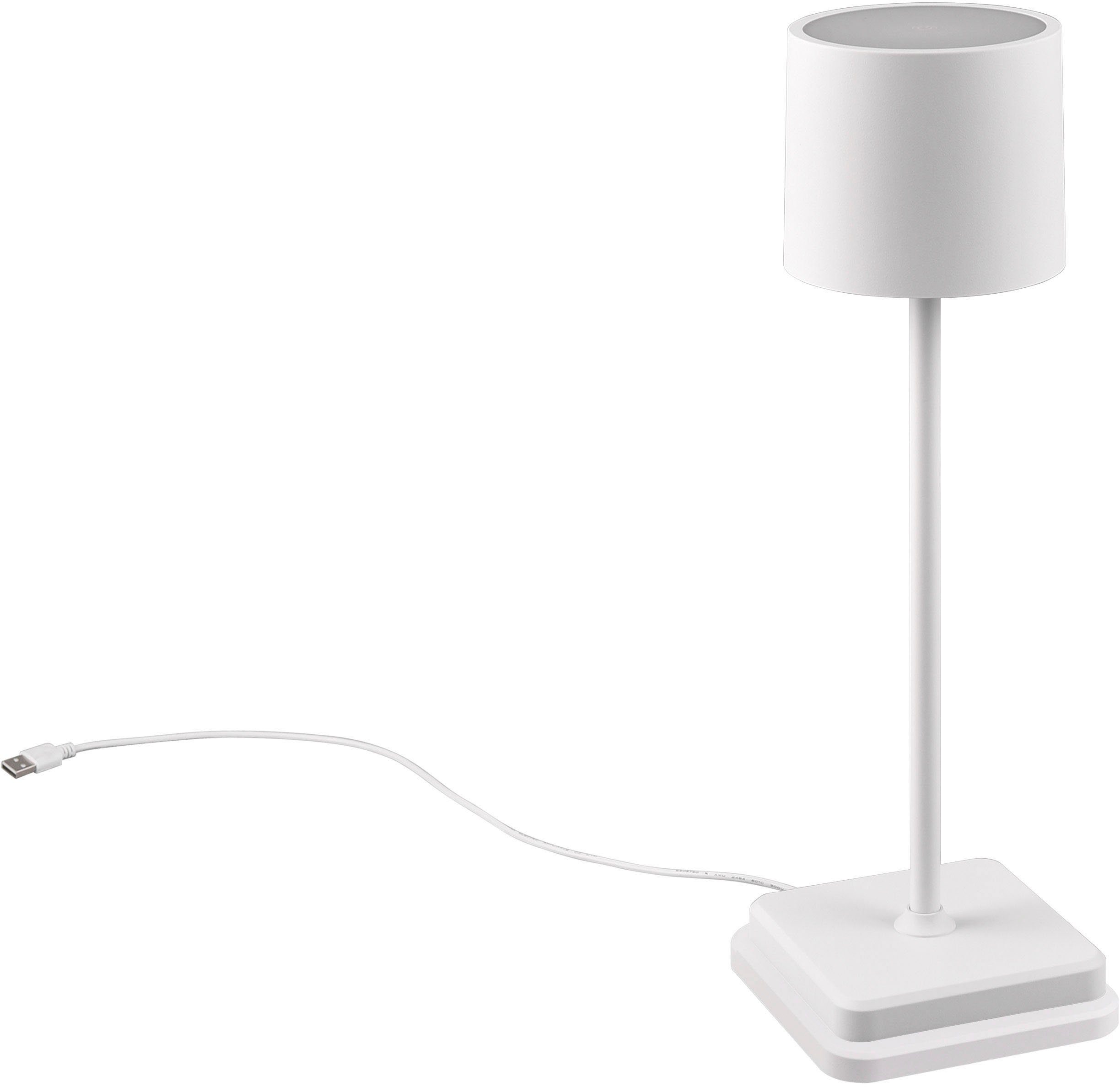 TRIO Leuchten LED Außen-Tischleuchte Fernandez, Dimmfunktion, USB-Ladefunktion, LED fest integriert, Farbwechsler, warmweiß - kaltweiß, Garten Akku Tischlampe USB Ladestation dimmbar Lichtfarbe einstellbar