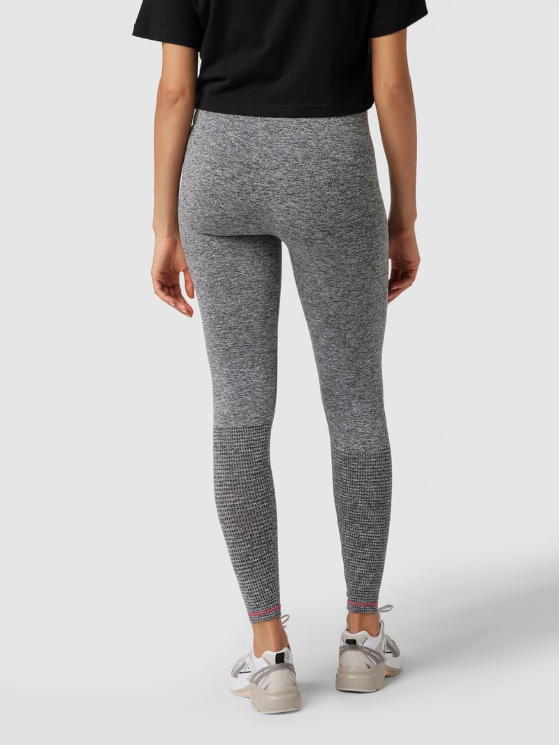 Umstands-Leggings mit kontrastiven Details in mittelgrau meliert