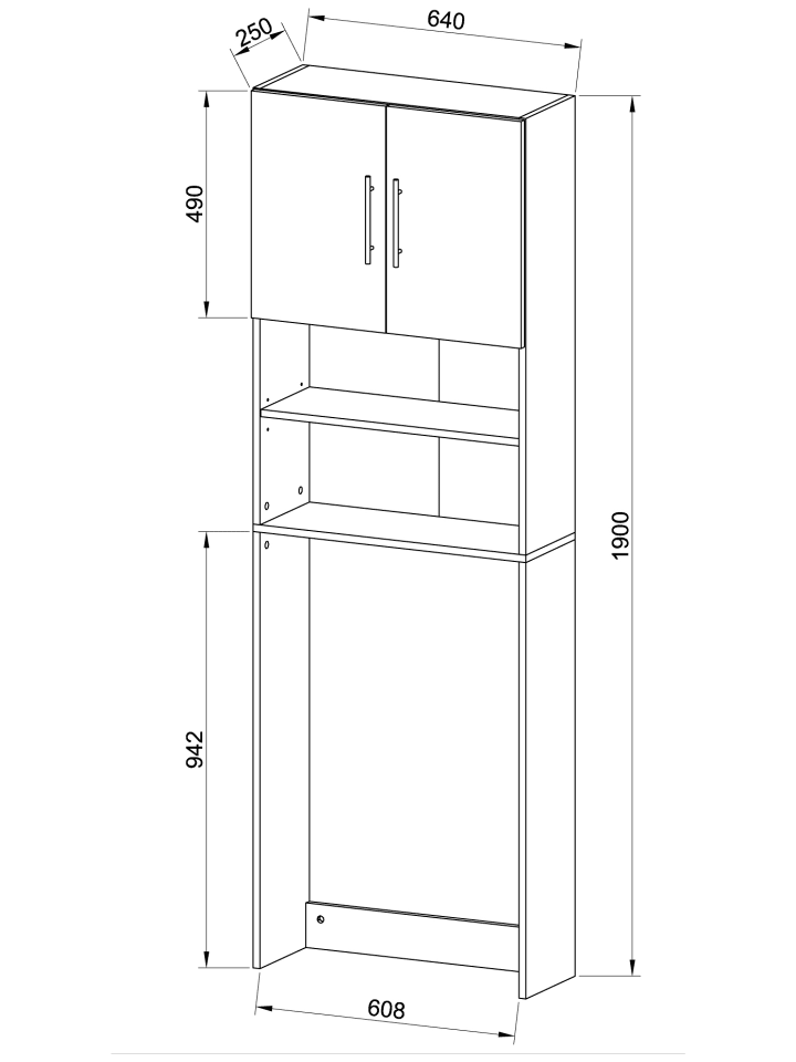 VCM  Überbauschrank Waschmaschine Überbau Schrank Jutas in Weiß günstig kaufen onesize