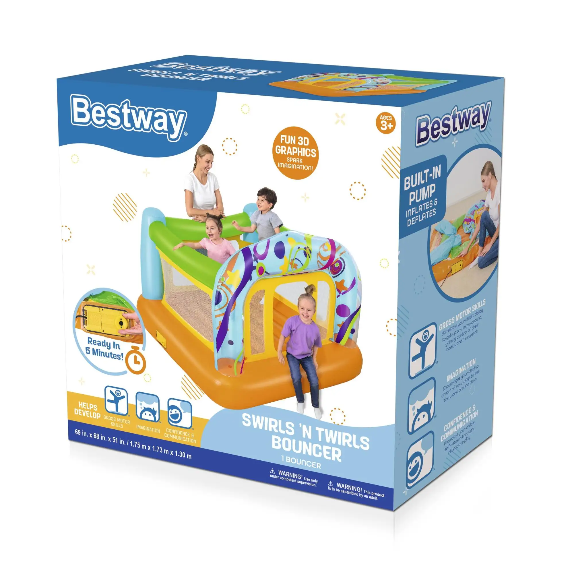 Bestway Swirls 'N Twirls Bouncer With Built-In Pump